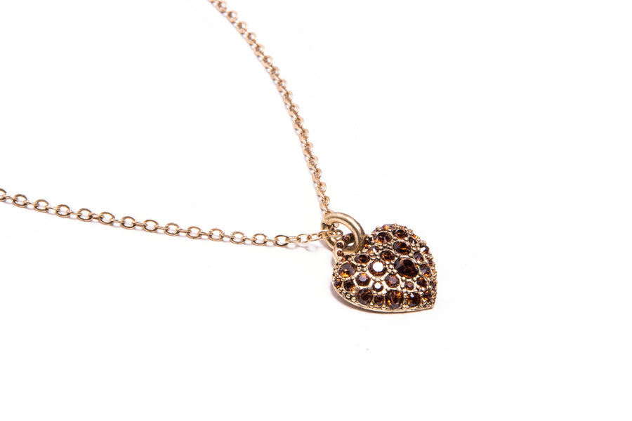 Pave Crystals Heart Necklace