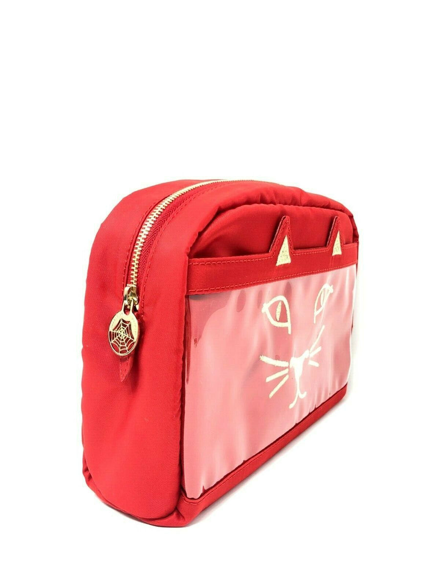 Charlotte Olympia Purrrfect Cosmetic Case in Red