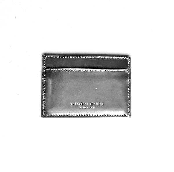 Charlotte Olympia Silver Kitty Card Case  Feline