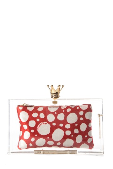 Charlotte Olympia Clear Pandora Royal Lucite Resin Clutch