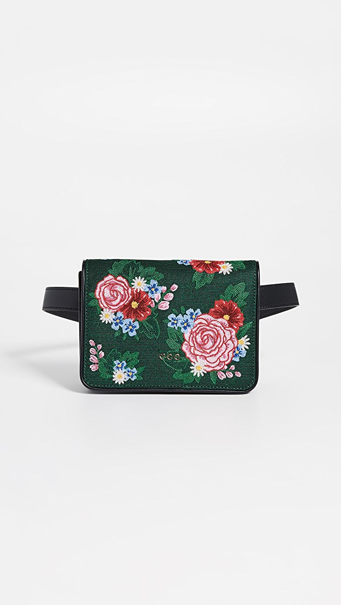 Charlotte Olympia embroidered leather belt bag.