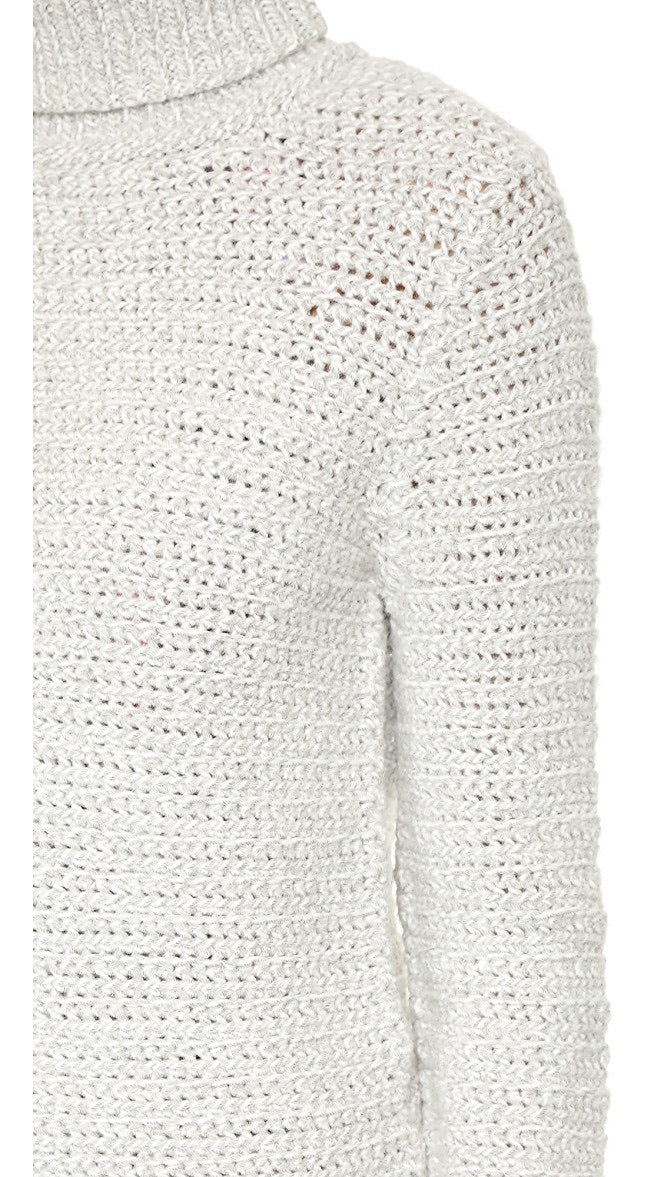 Wes Gordon Textured Chain Knit Turtleneck Sweater