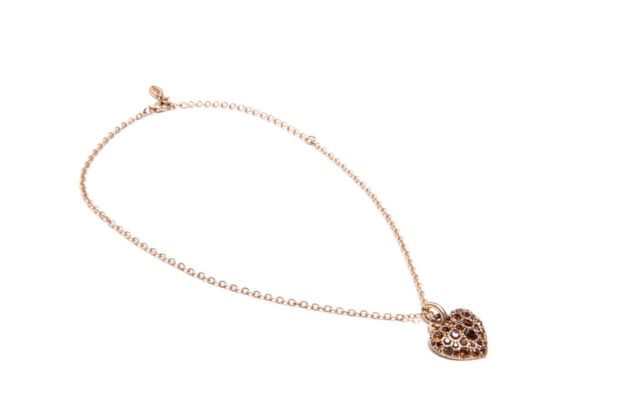 Pave Crystals Heart Necklace